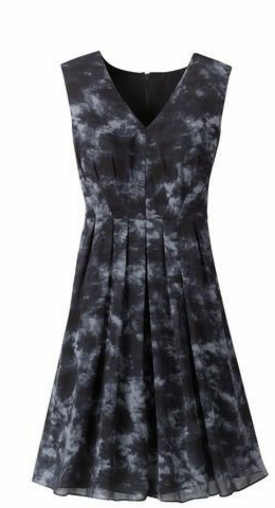 Coldwater Creek cloud print chiffon dress